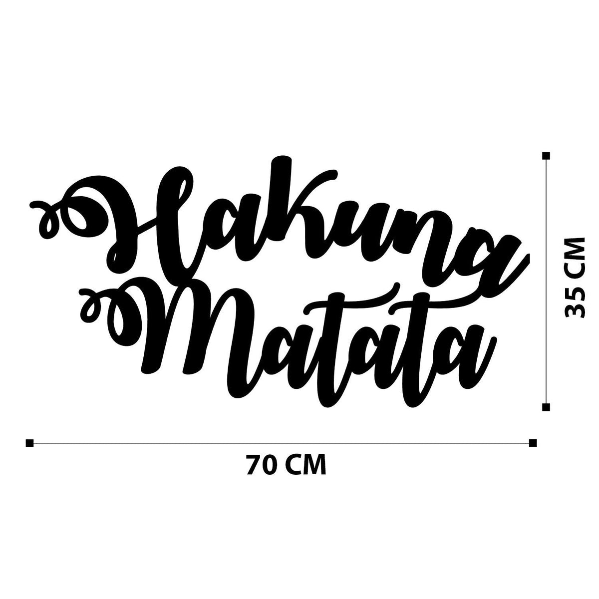 Accesoriu decorativ metalic de perete, Hakuna Matata, Negru