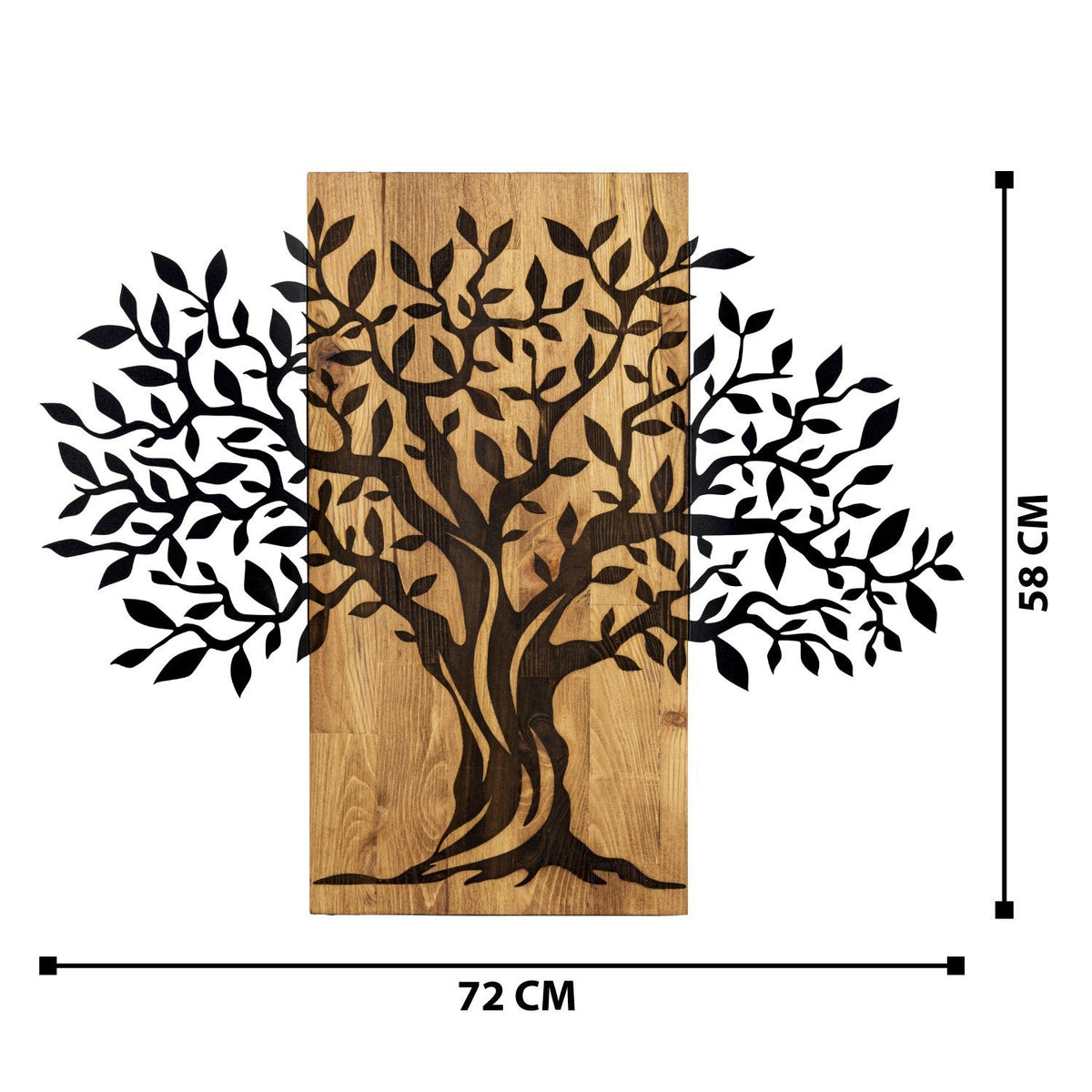 Accesoriu decorativ din lemn de perete, Sogut, Negru / Nuc