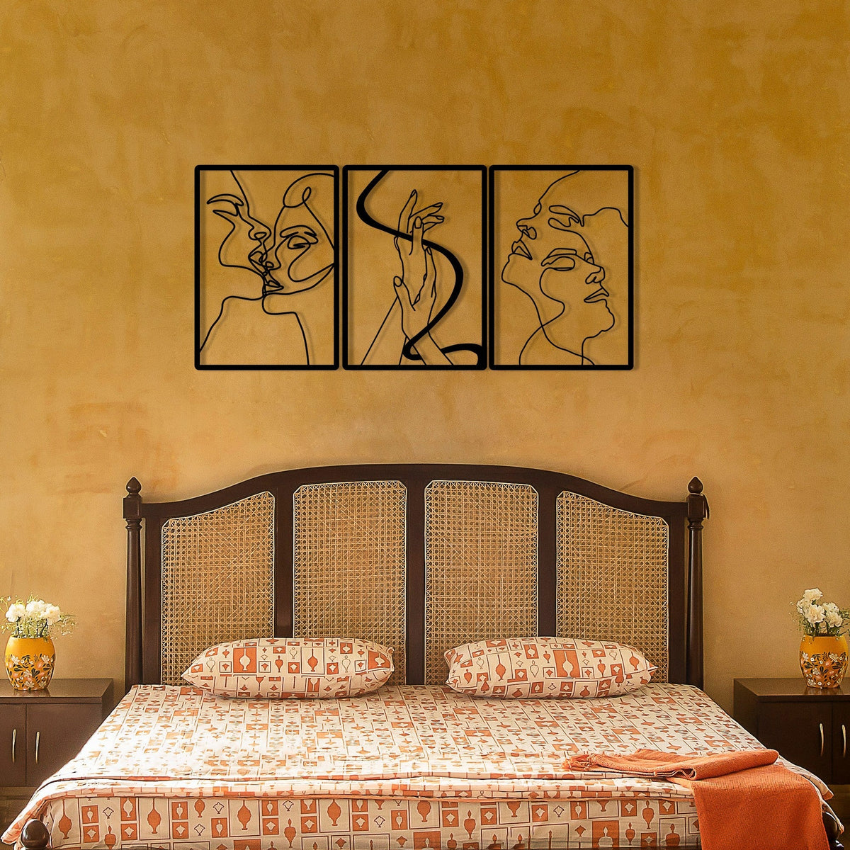 Accesoriu decorativ metalic de perete, The Unity Of Love, Negru