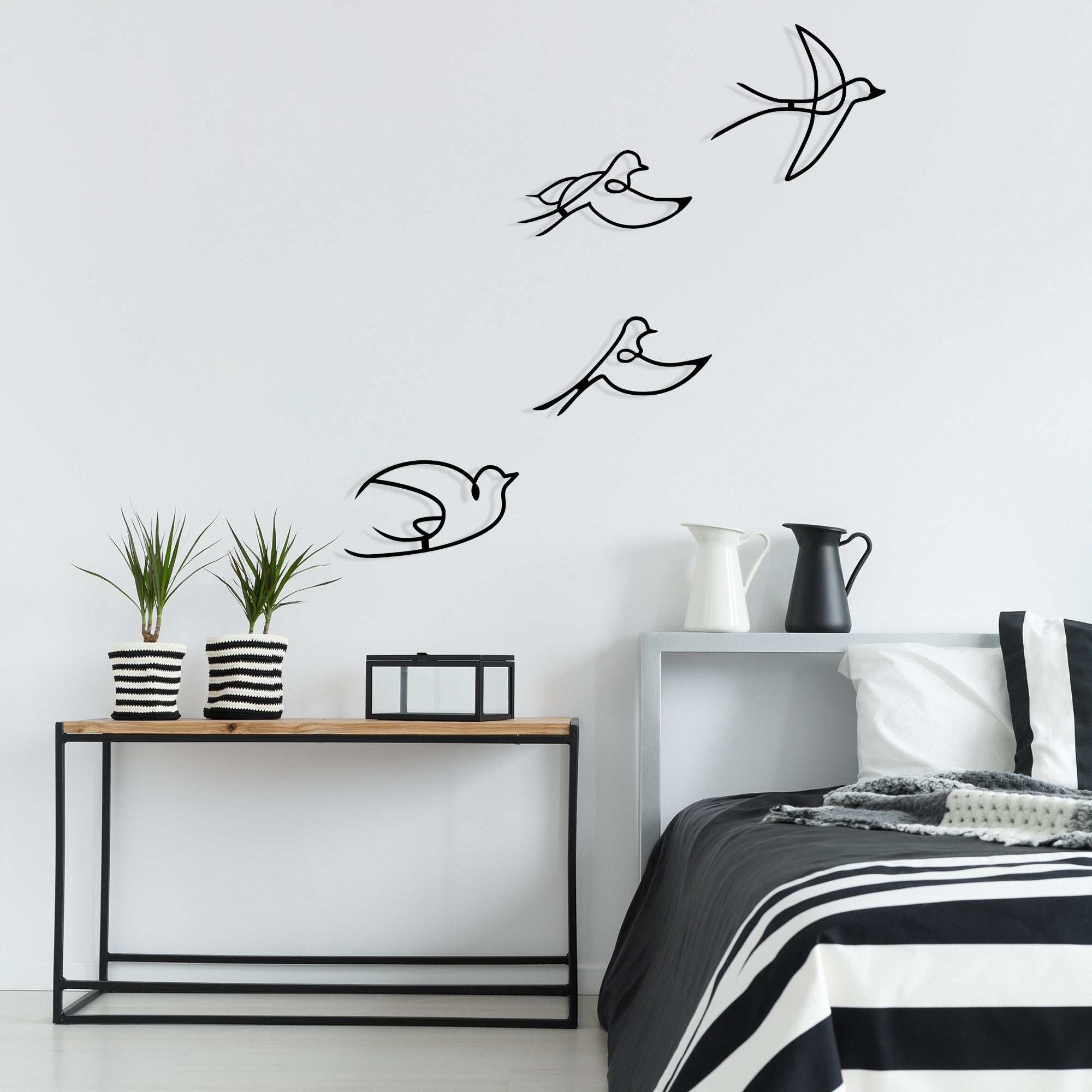Accesoriu decorativ metalic de perete, Hope, Negru