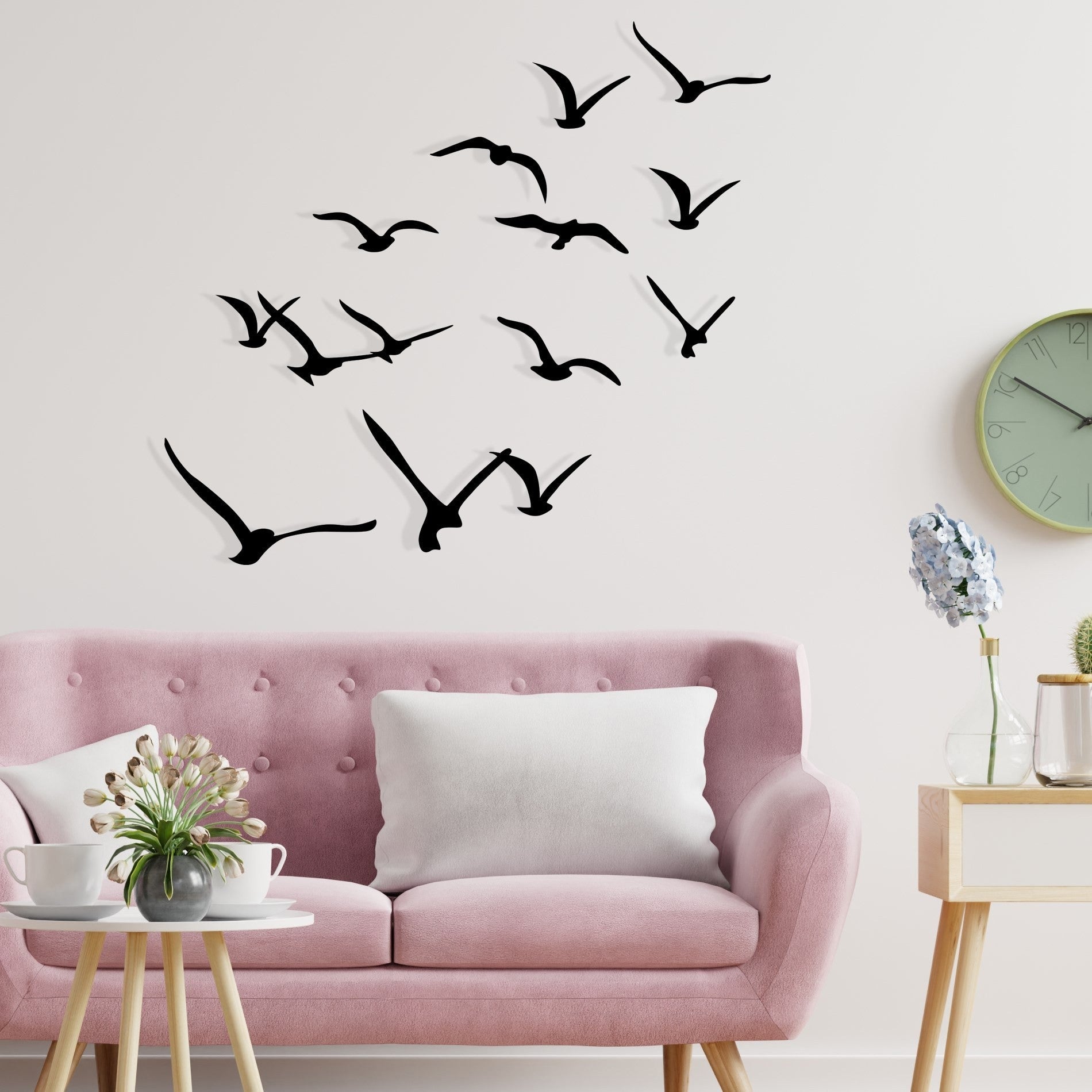 Accesoriu decorativ metalic de perete, Migration, Negru