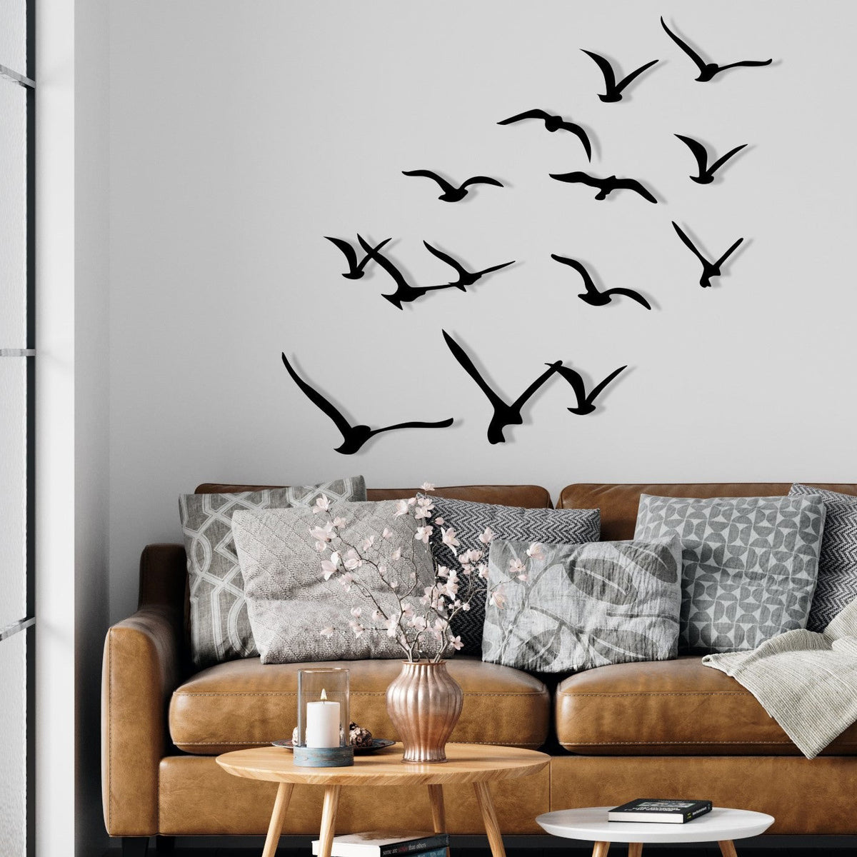 Accesoriu decorativ metalic de perete, Migration, Negru