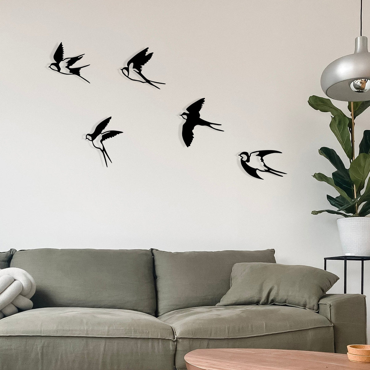 Accesoriu decorativ metalic de perete, Ebabil, Negru