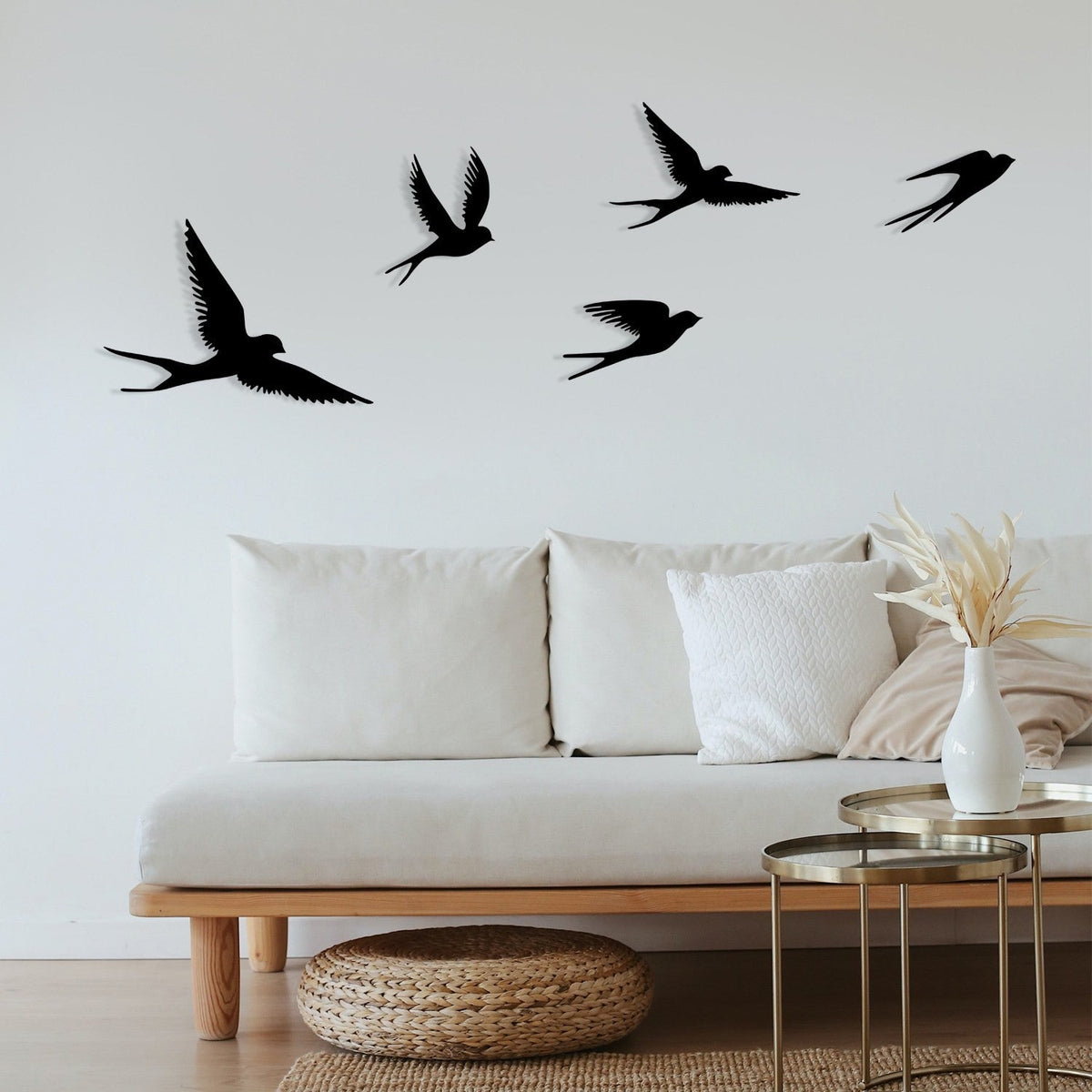 Accesoriu decorativ metalic de perete, Crow, Negru