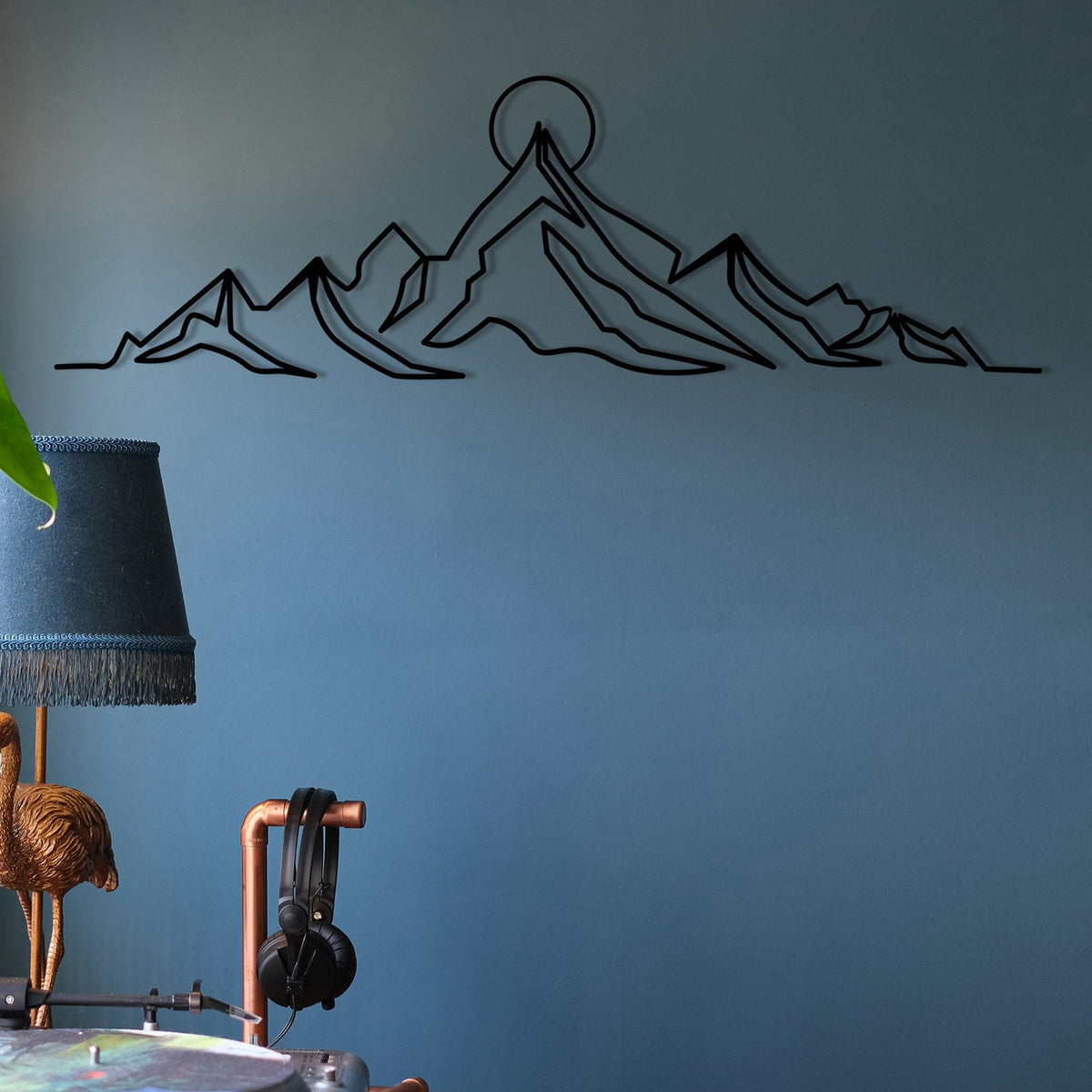 Accesoriu decorativ metalic de perete, Everest, Negru