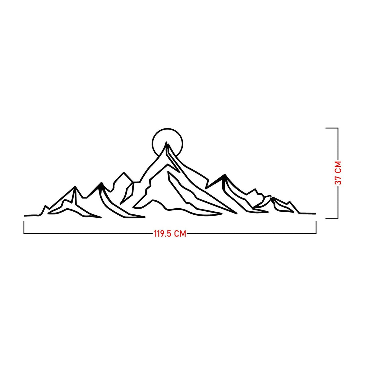 Accesoriu decorativ metalic de perete, Everest, Negru