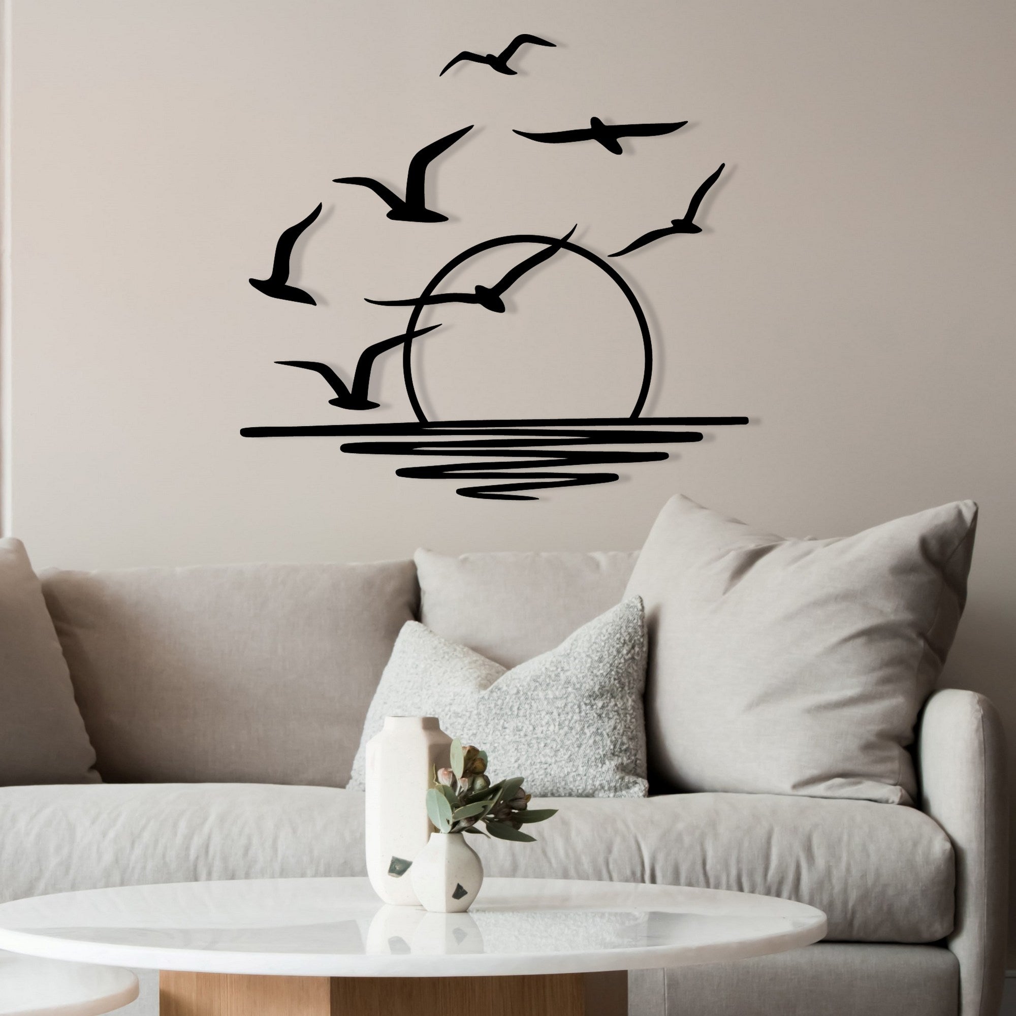 Accesoriu decorativ metalic de perete, Spiaggia, Negru