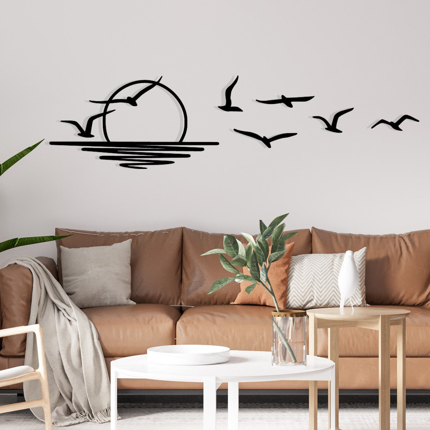 Accesoriu decorativ metalic de perete, Spiaggia, Negru