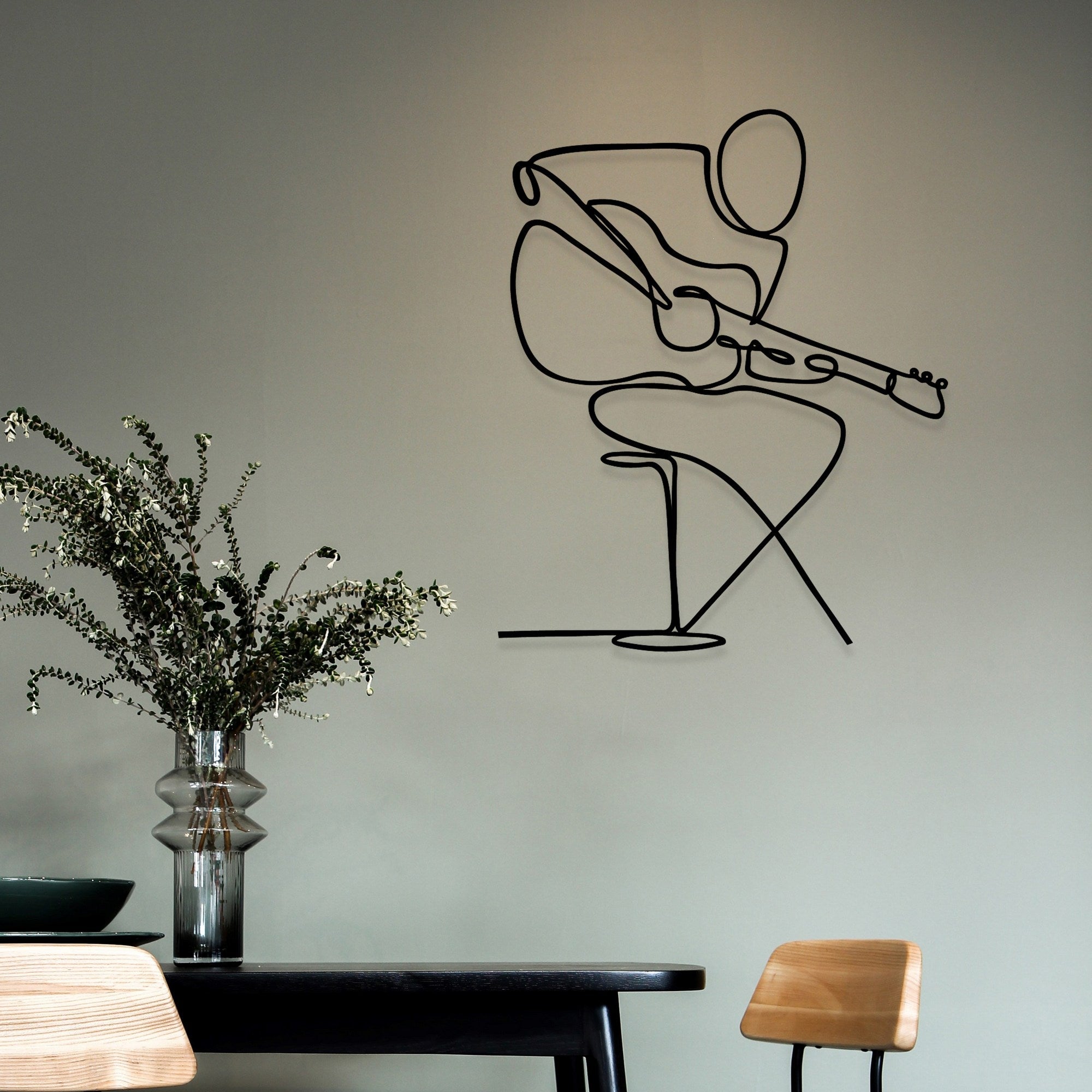 Accesoriu decorativ metalic de perete, Sentimiento 332, Negru