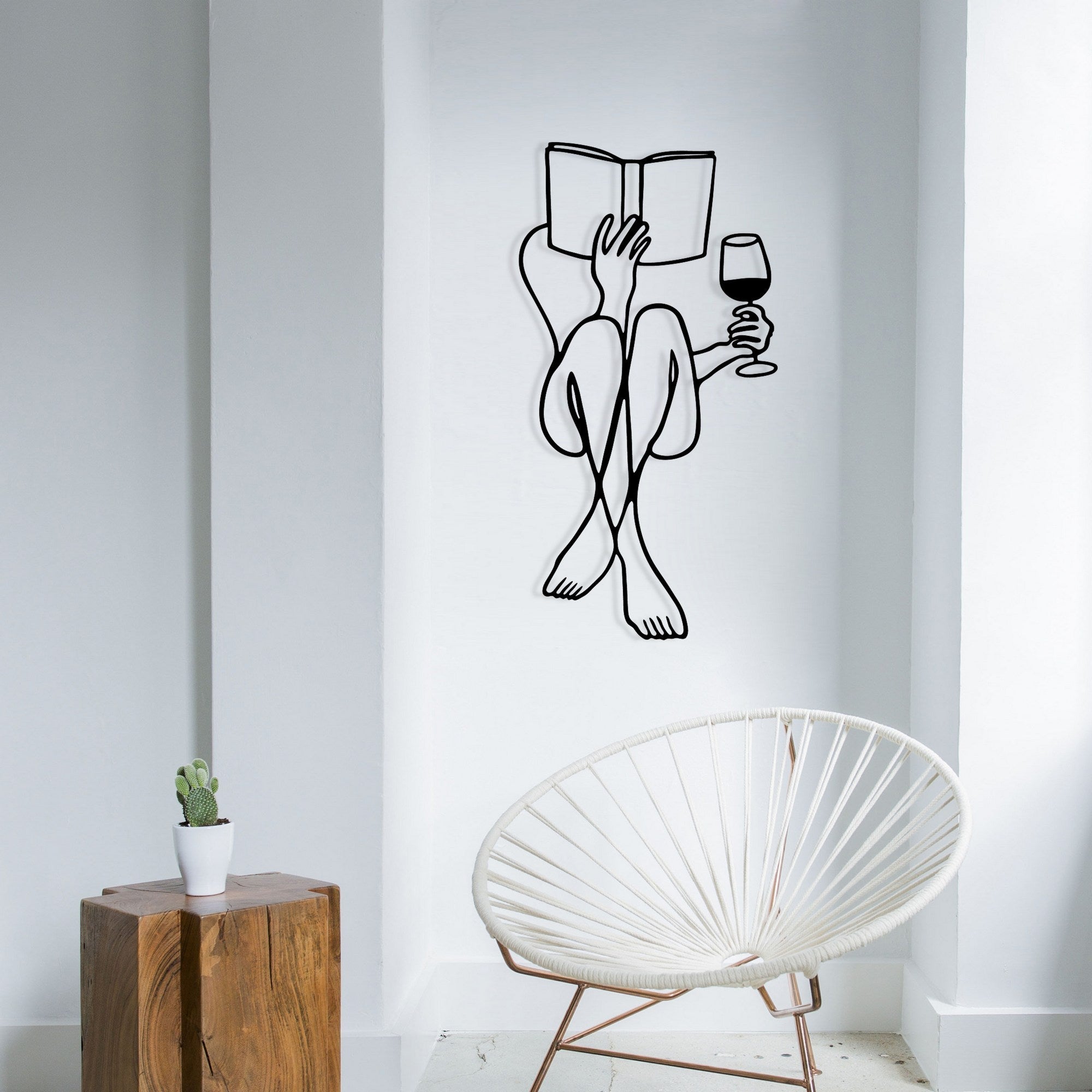 Accesoriu decorativ metalic de perete, Bien, Negru