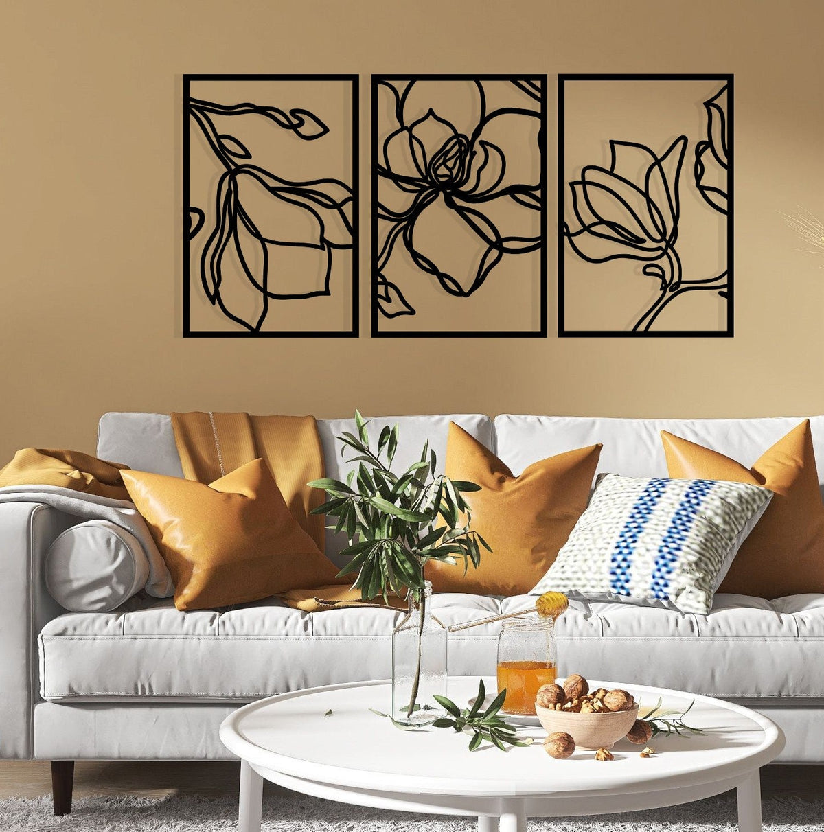 Accesoriu decorativ metalic de perete, Adda, Negru