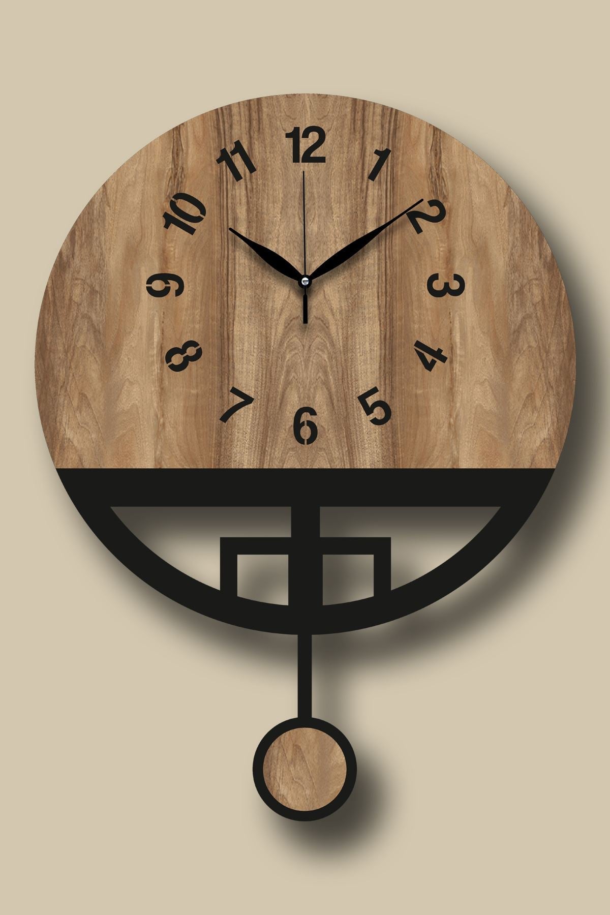 Ceas decorativ de perete, Vlnt108Mo, Nuc / Negru
