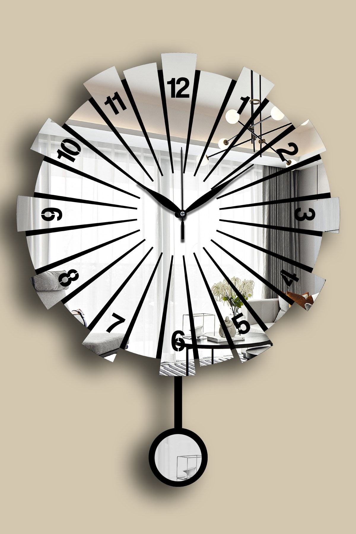 Ceas decorativ de perete, Vlnt111Gu, Argintiu