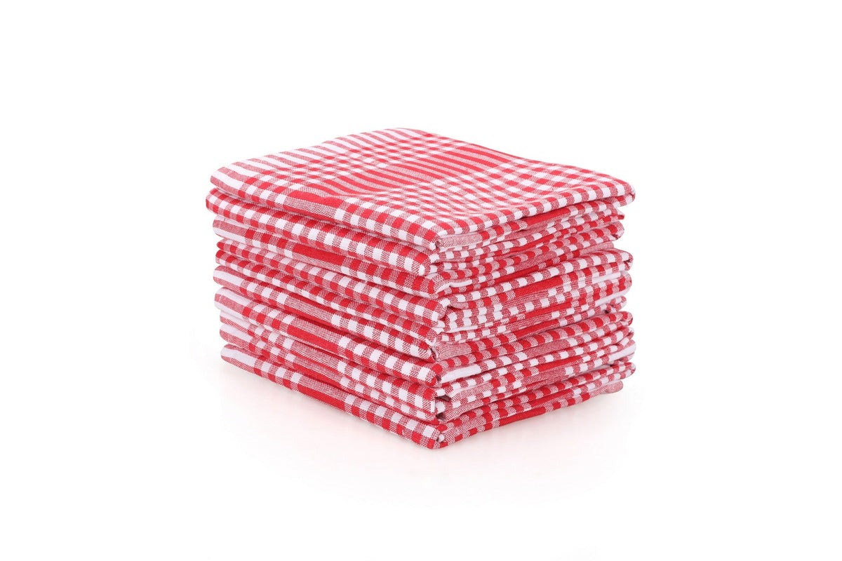 Set prosoape baie (10 piese), Pötikareli - Red, Roșu / Alb