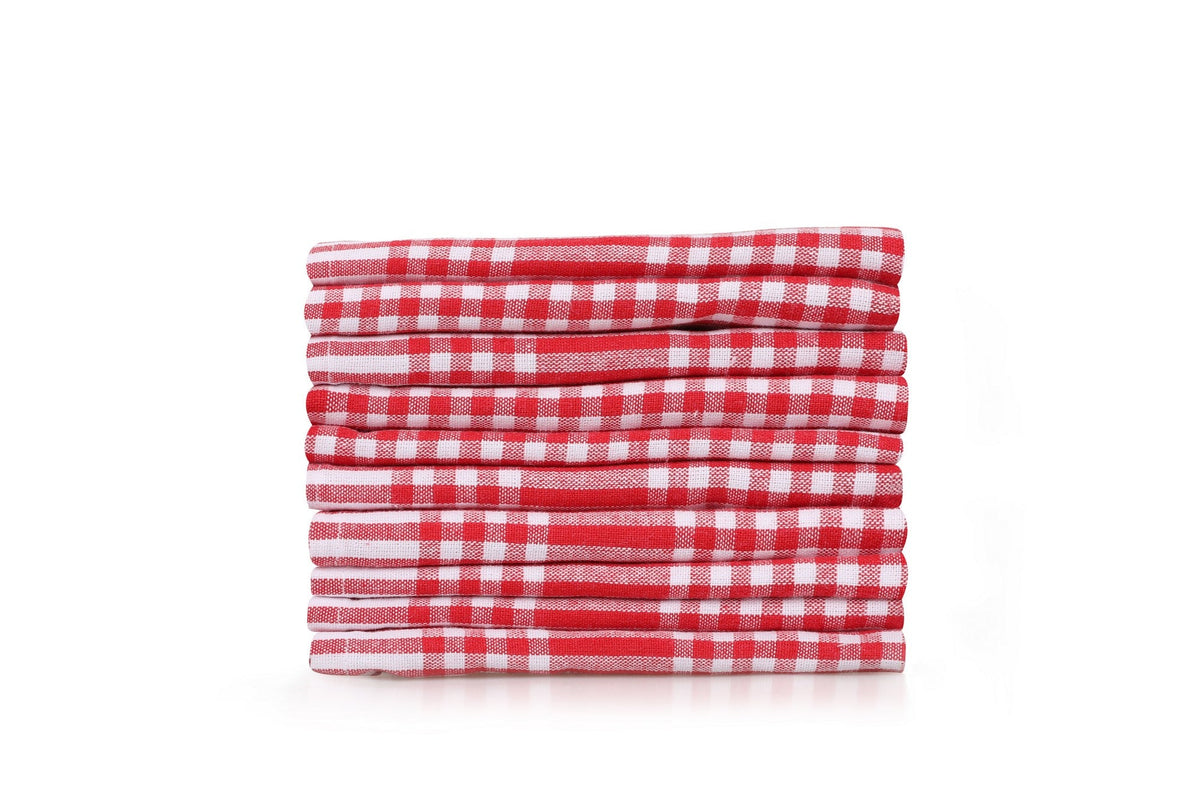 Set prosoape baie (10 piese), Pötikareli - Red, Roșu / Alb