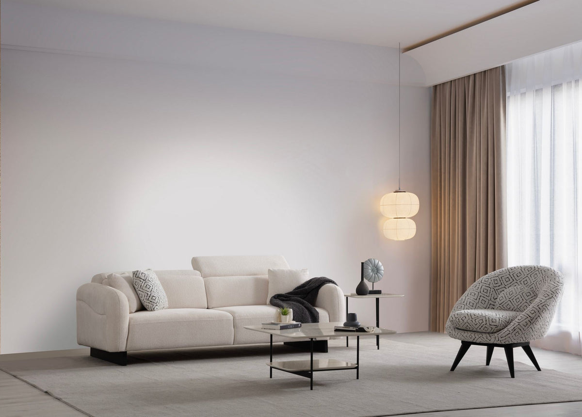 Fotoliu, Caprice - White, Black, Alb / Negru
