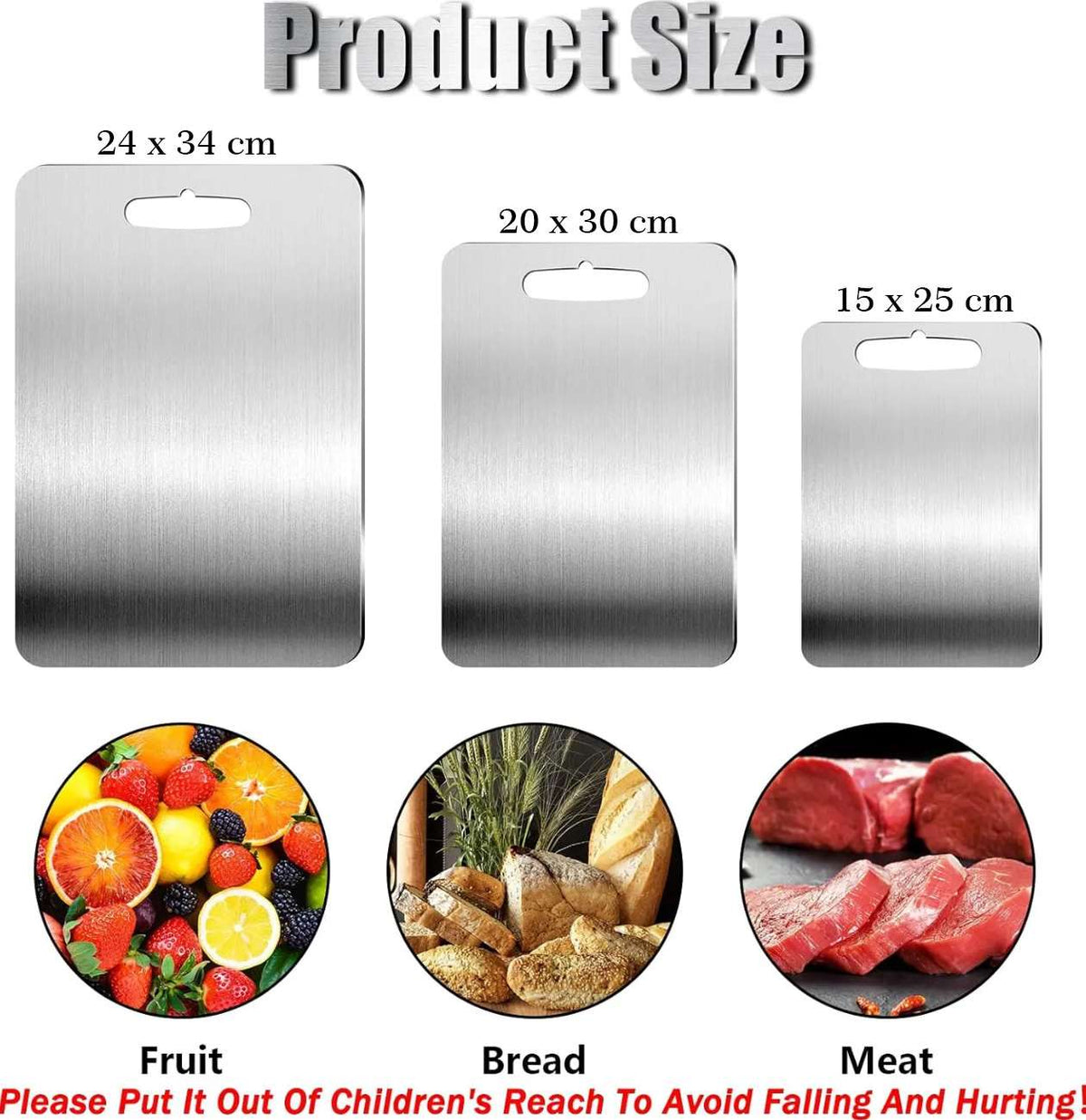 Set tocătoare (3 piese), 3PASCEL, Argintiu