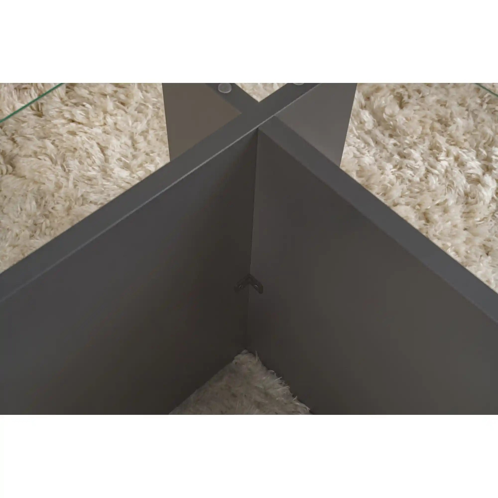 Masuta cafea VETRINO, gri antracit/transparent, sticla/PAL, 105x65x40 cm