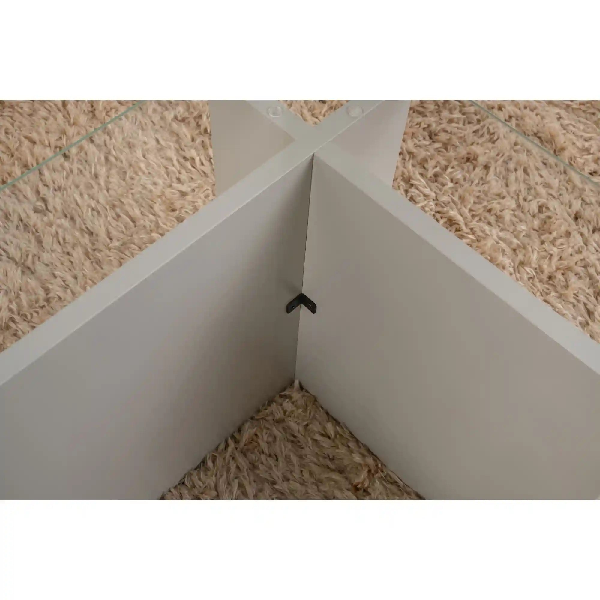 Masuta cafea VETRINO, gri/transparent, sticla/PAL, 105x65x40 cm