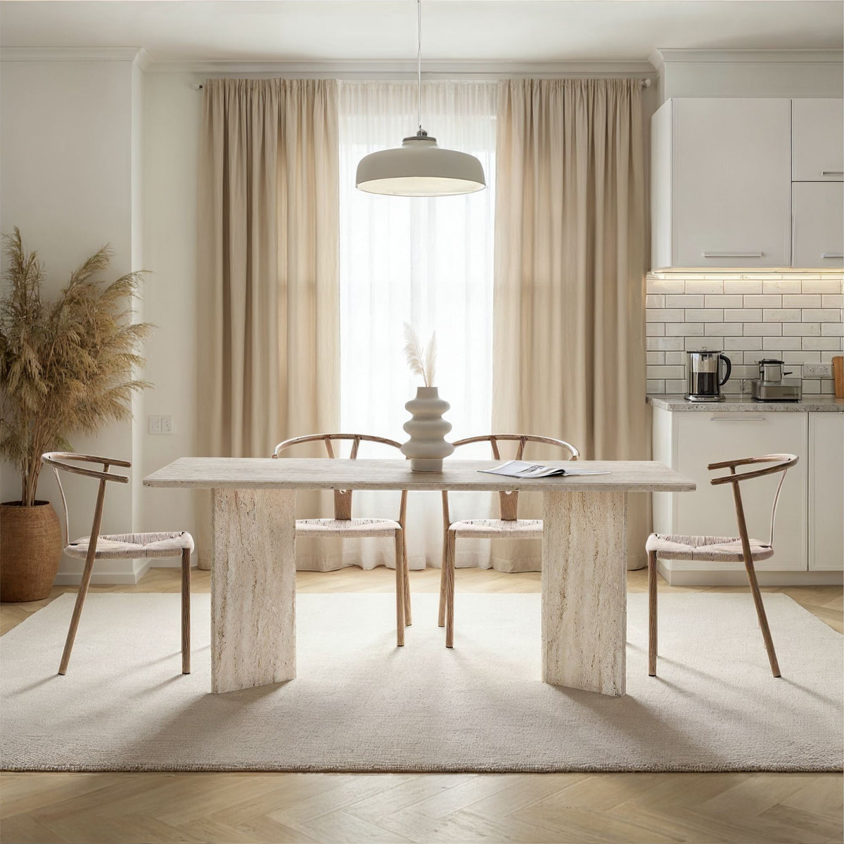 Masă dining, Linza - Travertine, Travertin
