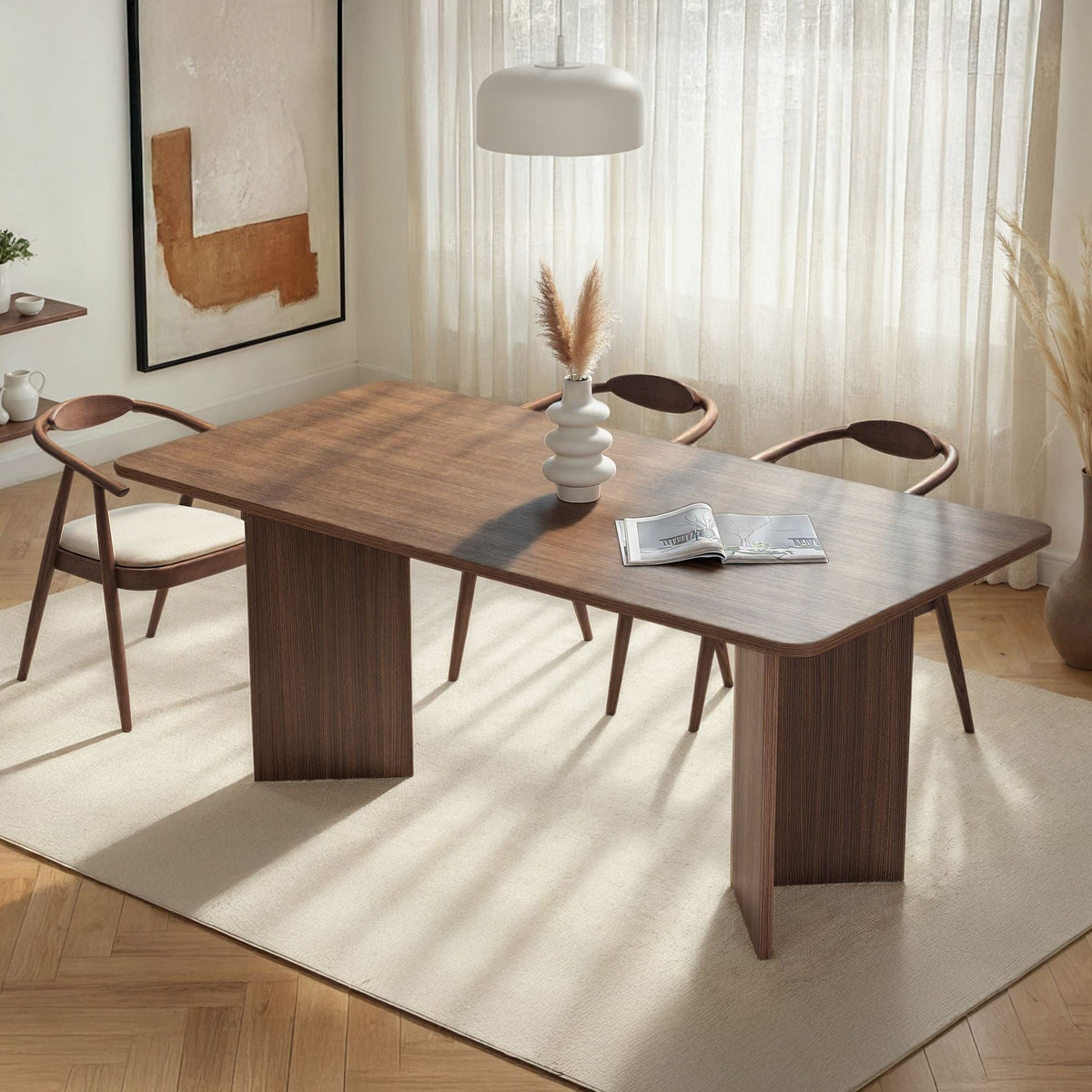 Masă dining, Linza - Milano Walnut, Nuc Milano