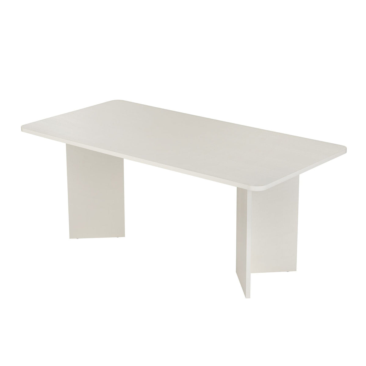 Masă dining, Linza - Wood White, Lemn Alb