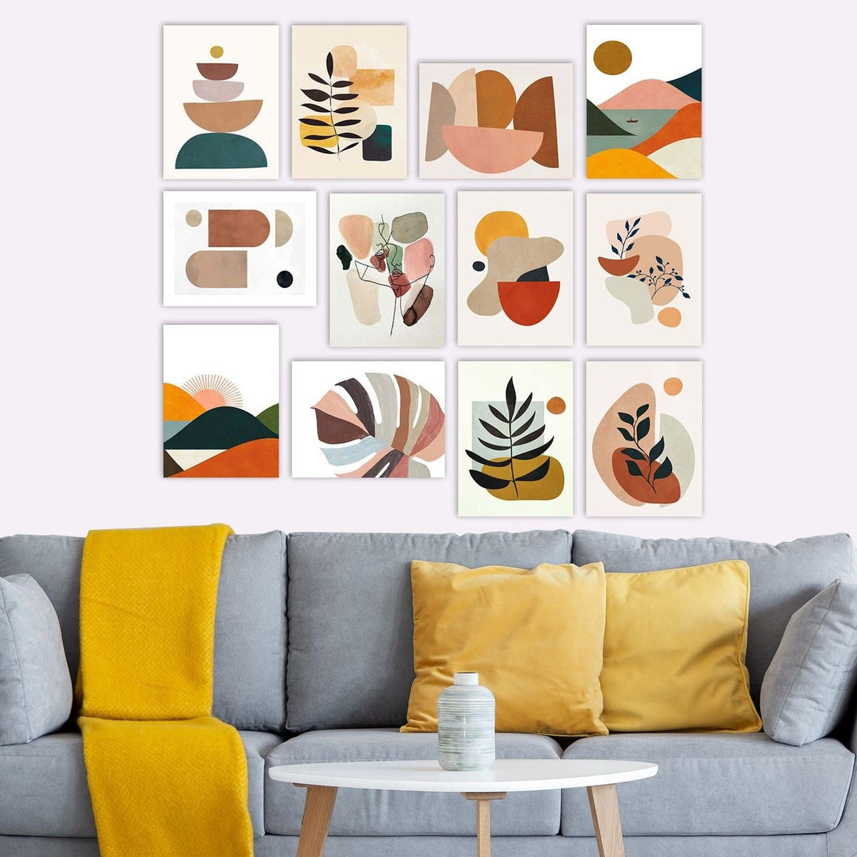 Tablou decorativ MDF (12 piese), 12MDF02, Multicolor