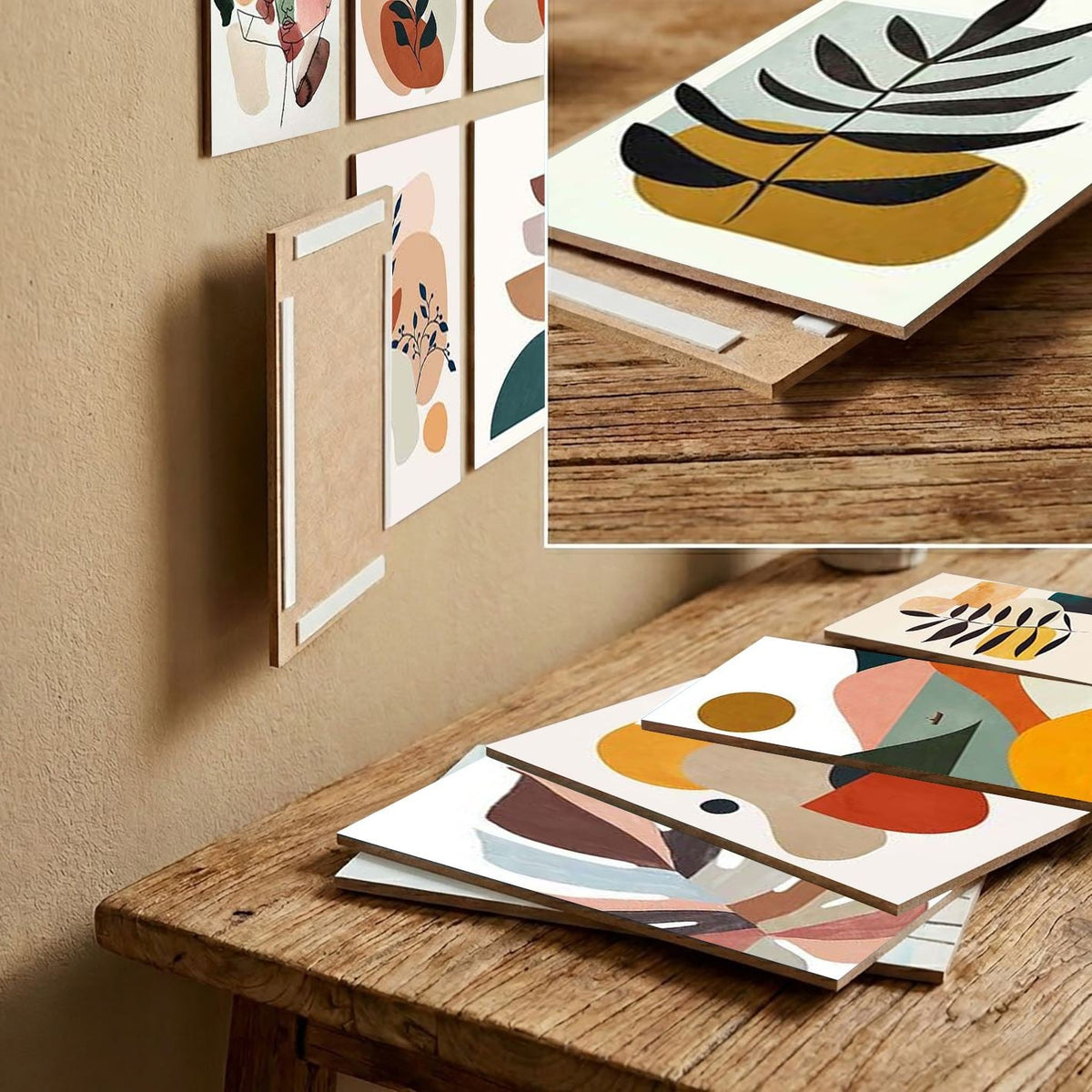 Tablou decorativ MDF (12 piese), 12MDF02, Multicolor