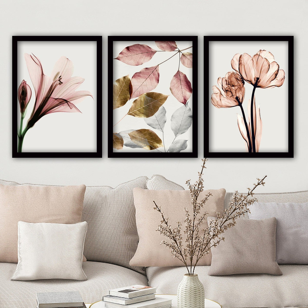 Tablou decorativ cu ramă (3 piese), 3SC194, Multicolor