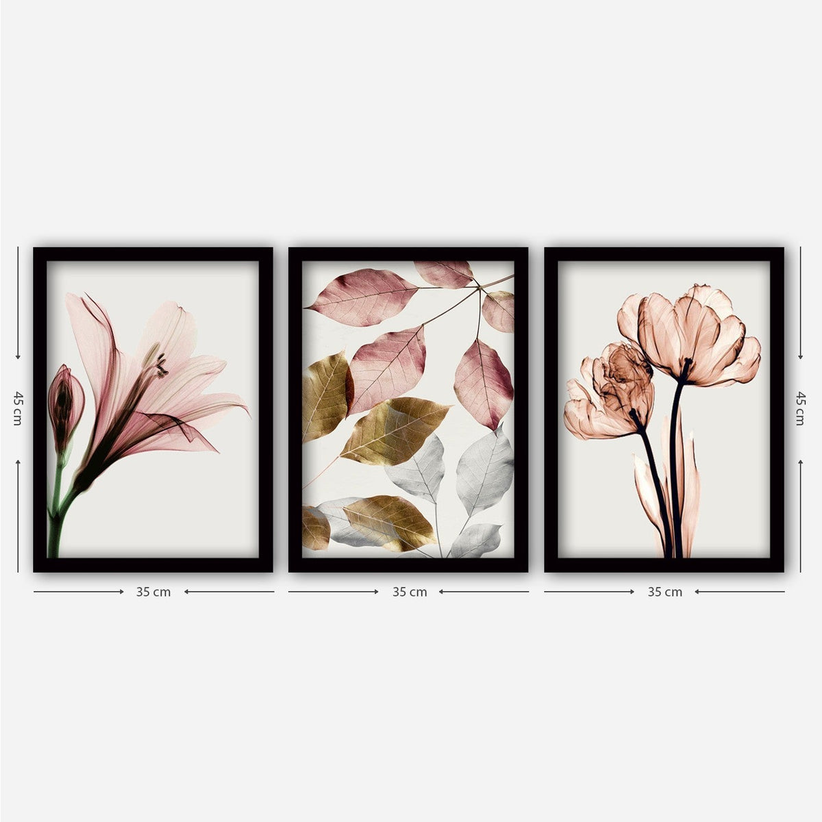 Tablou decorativ cu ramă (3 piese), 3SC194, Multicolor