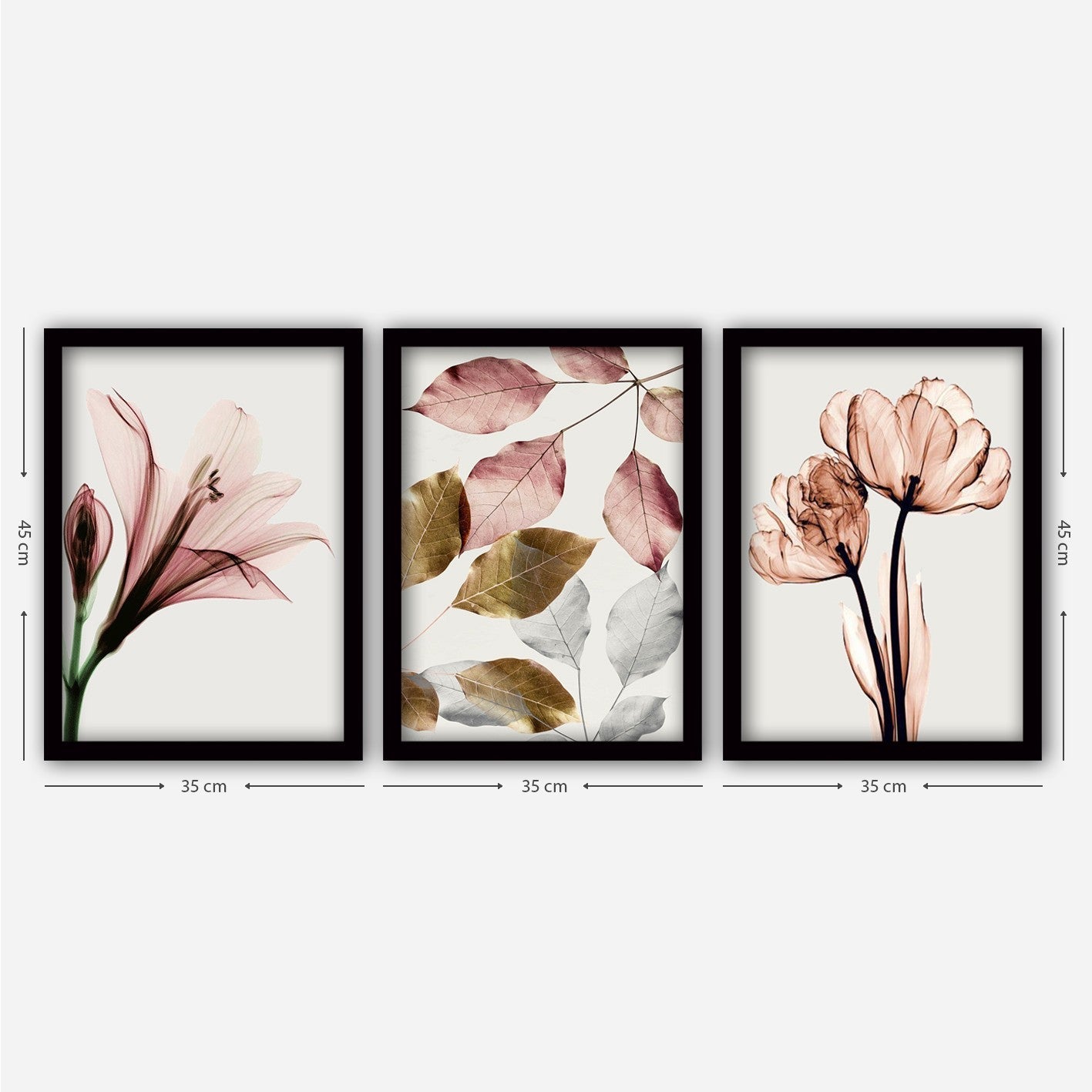 Tablou decorativ cu ramă (3 piese), 3SC194, Multicolor