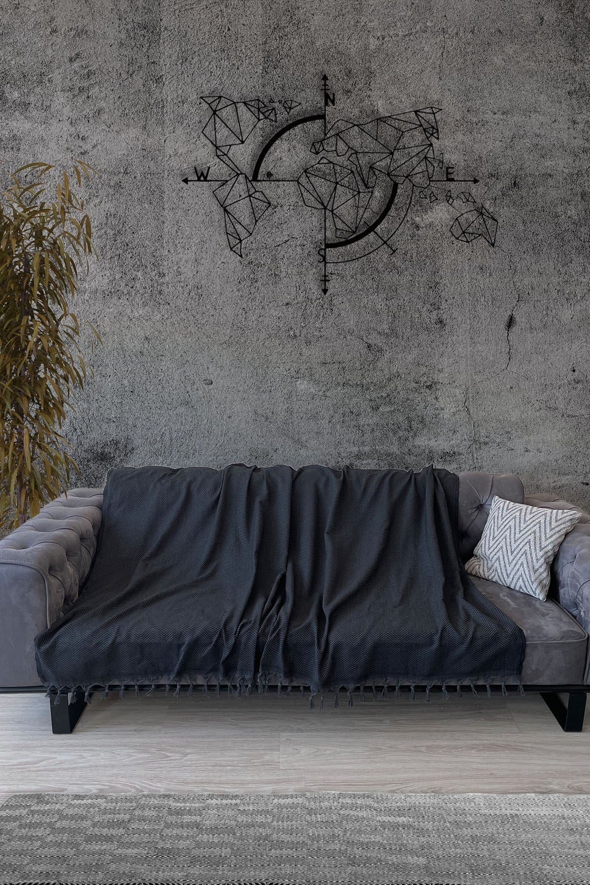 Cuvertură pichet pat dublu, Sidney - Black, Negru