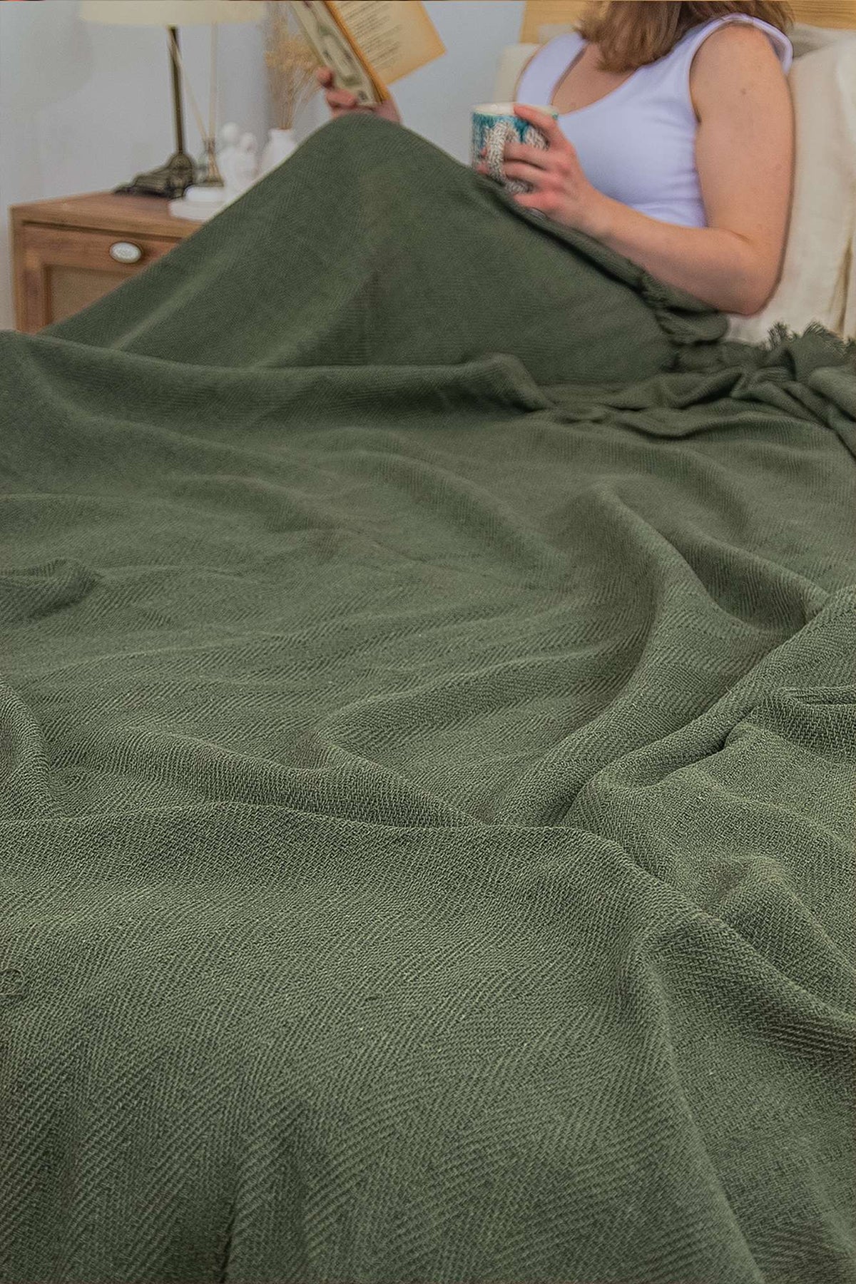 Cuvertură pichet pat dublu, Marla - Khaki, Kaki