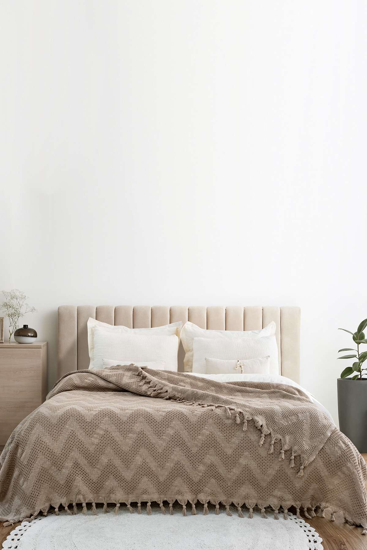 Cuvertură pichet pat dublu, Naomi - Beige, Bej