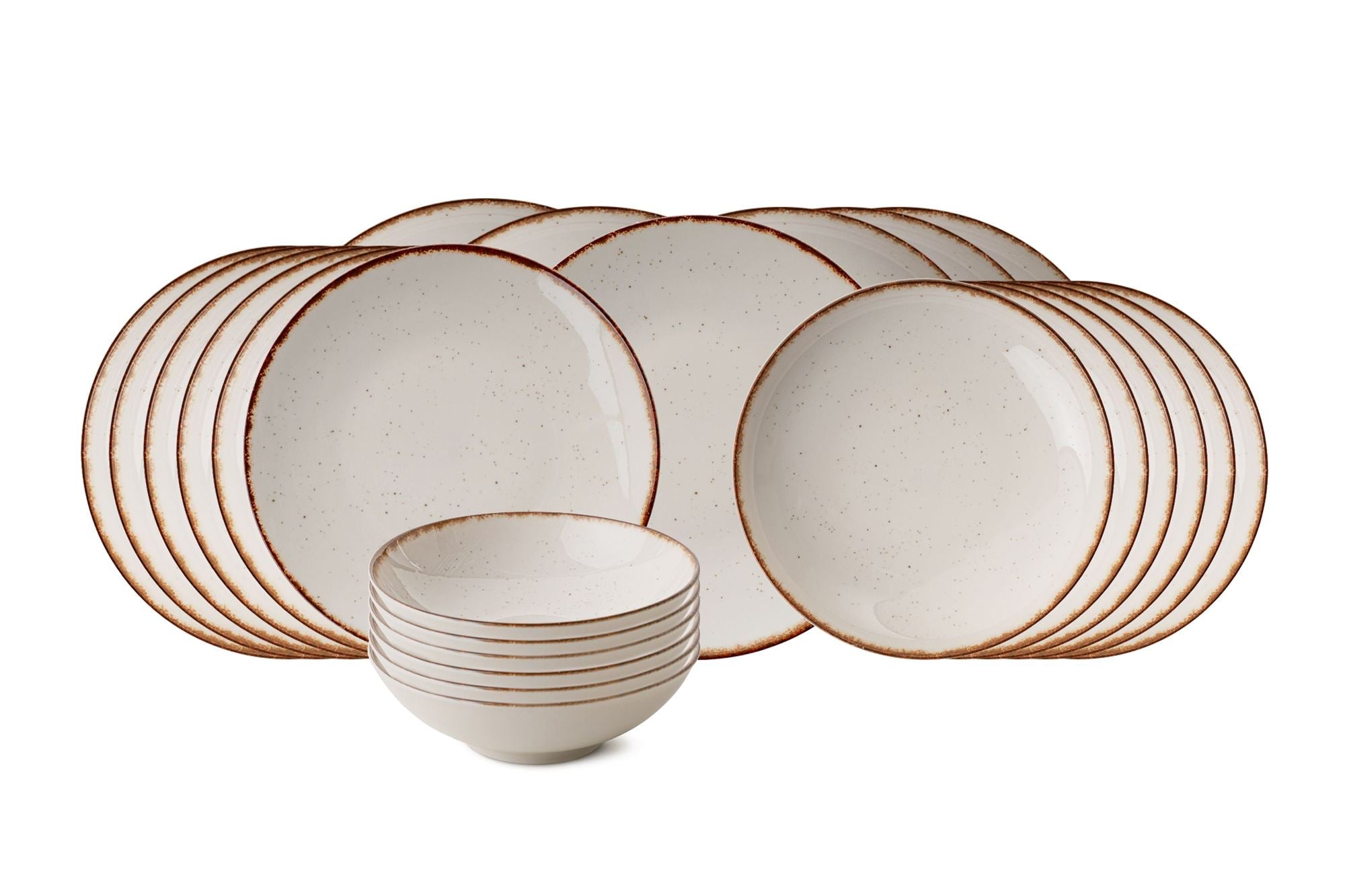 Set veselă (24 piese), GBSATN24KY458KH, Alb / Maro