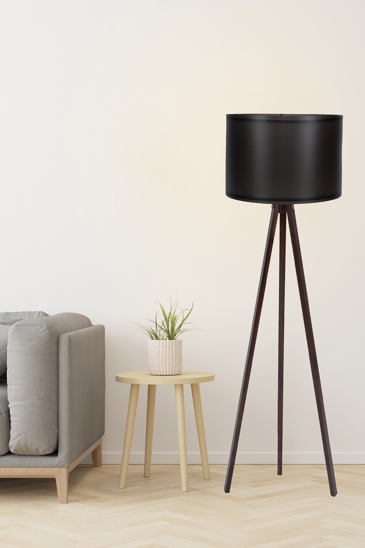 Lampadar, 104, Negru / Nuc