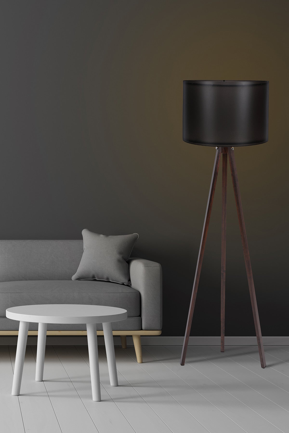 Lampadar, 104, Negru / Nuc