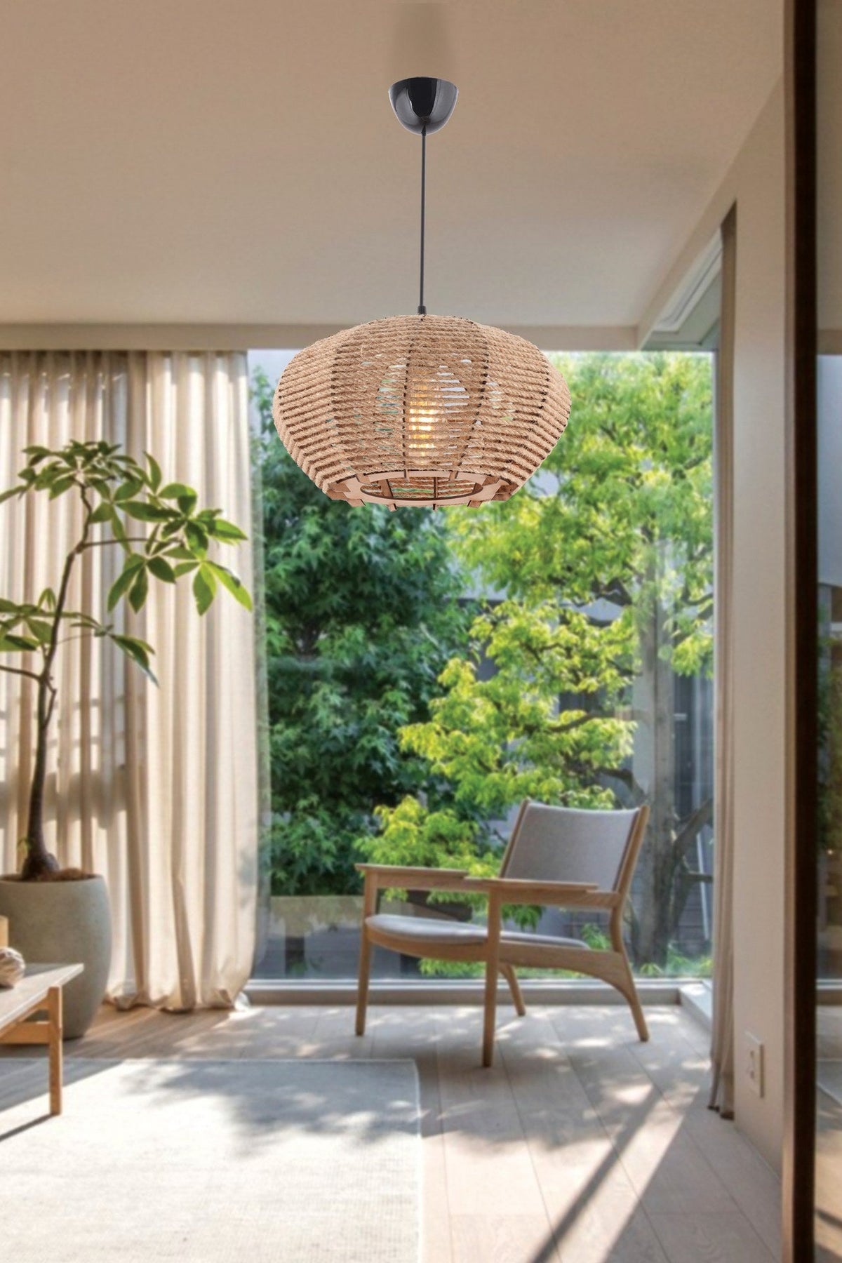 Candelabru, Jute Ellipse, Crem