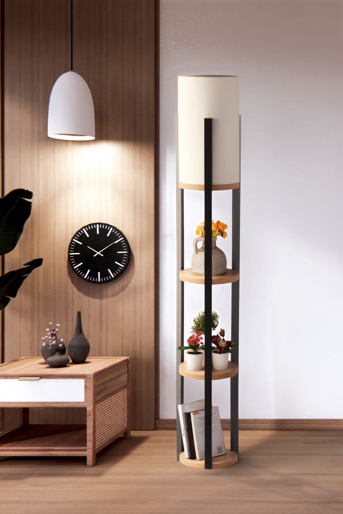 Lampadar, Circle Nora - SRC, Natural / Negru