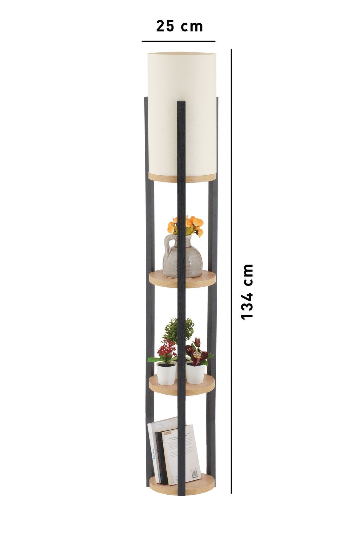 Lampadar, Circle Nora - SRC, Natural / Negru