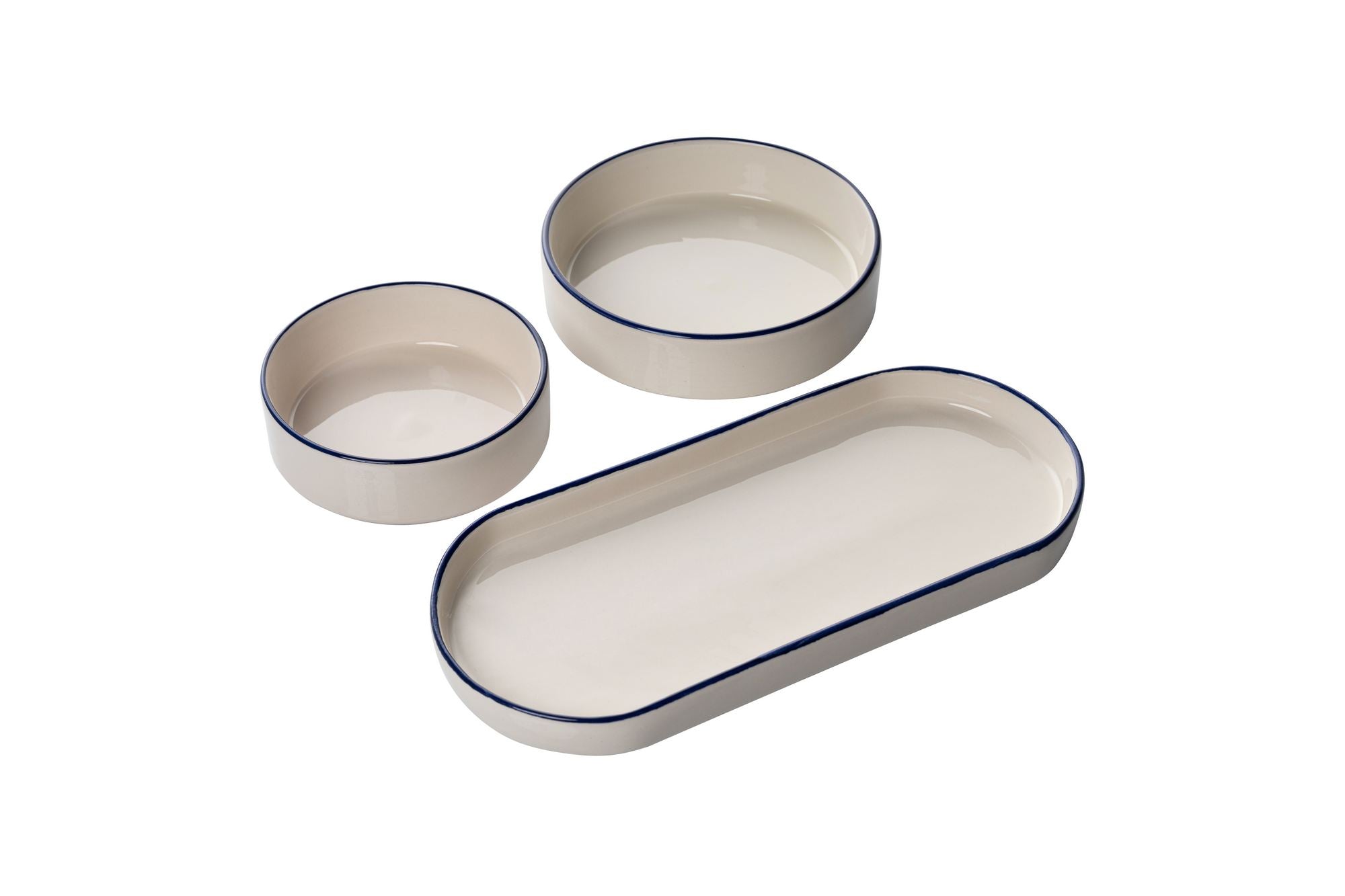 Set mic dejun (14 piese), K-14-Prç-Blueetnic-Kahvaltı, Albastru / Alb