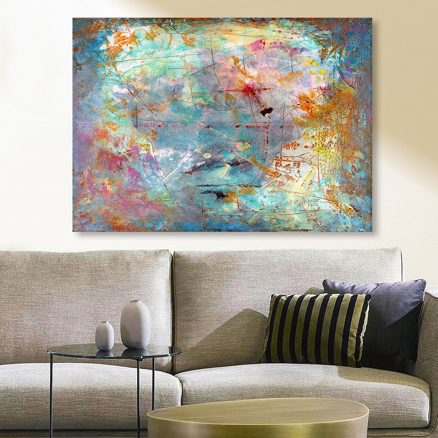 Tablou decorativ pe pânză, 629662394_70100, Multicolor