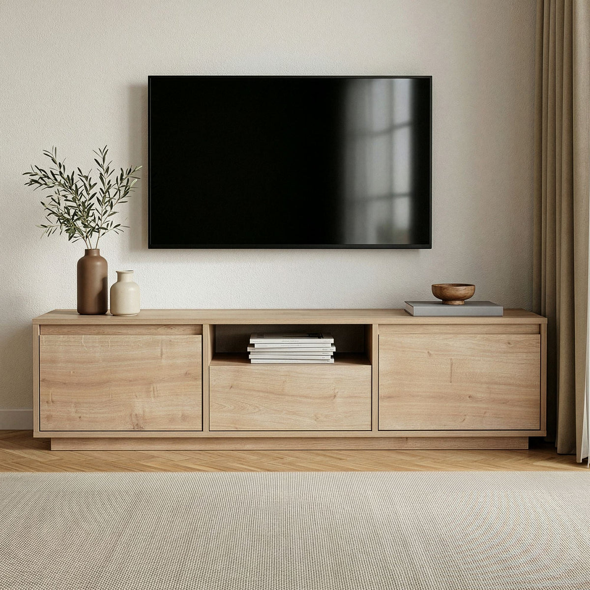 Comodă TV, Sentinel - Sapphire Oak, Stejar Safir