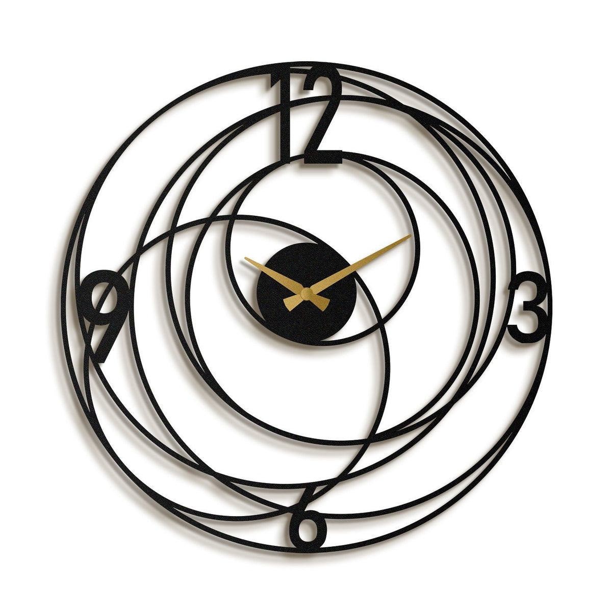 Ceas decorativ metalic de perete, Big Bang Metal Wall Clock - APS027, Negru