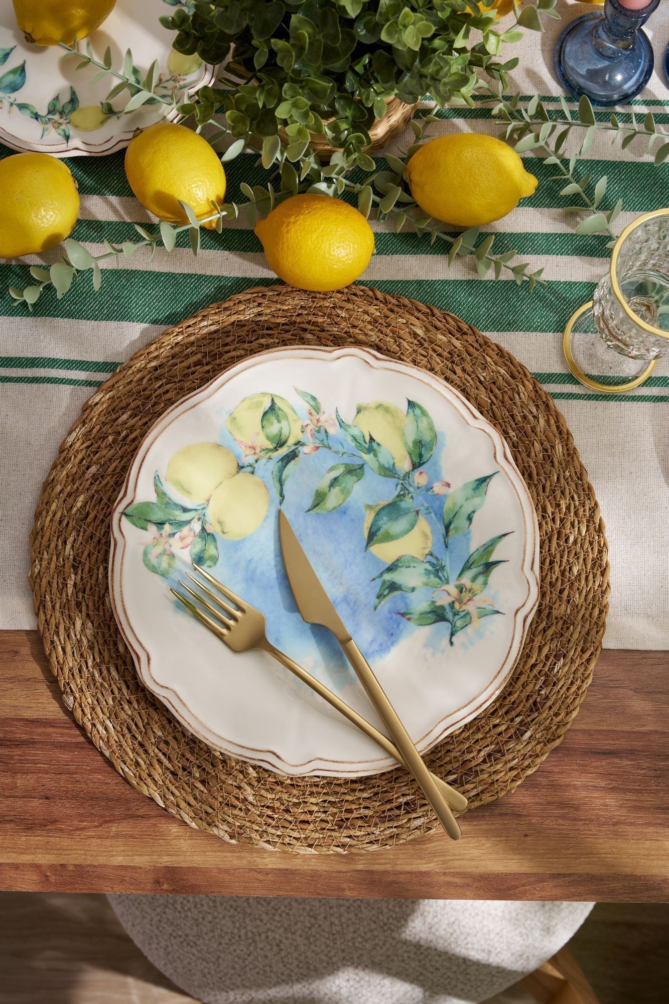 Set veselă (24 piese), Sunny Grove, Verde / Galben / Maro
