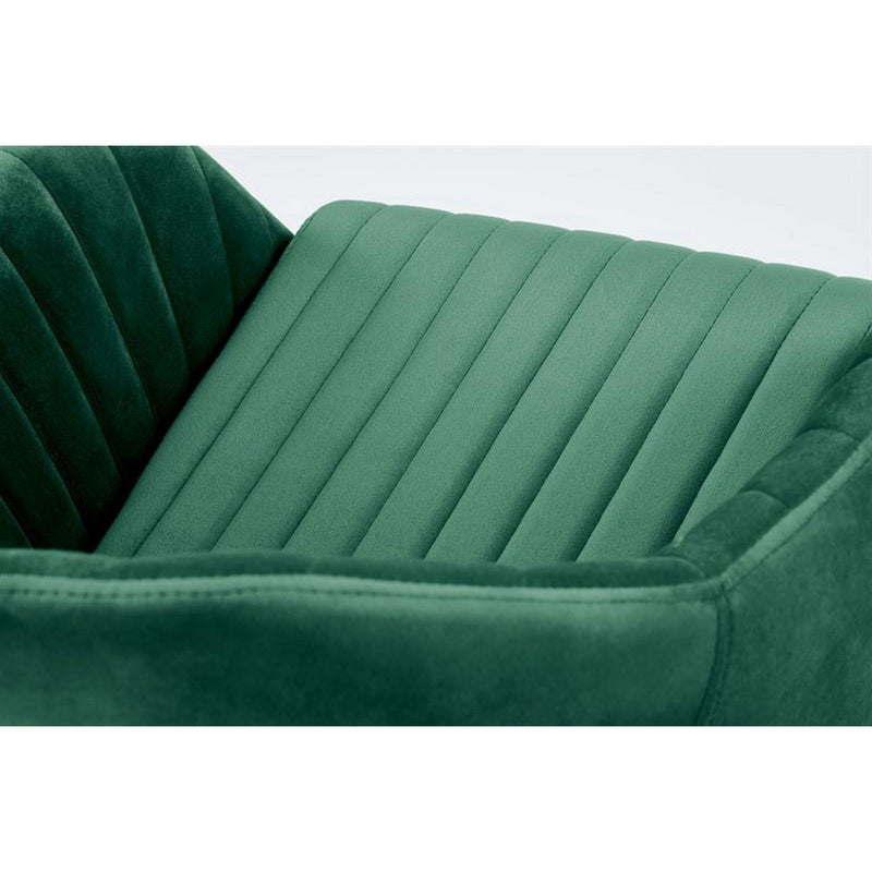 Scaun birou Fresco, verde/negru, stofa catifelata, 81x51x54