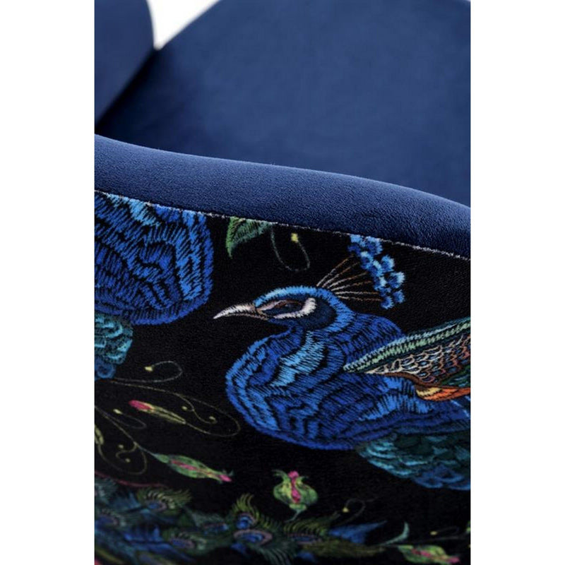 Scaun tapitat ENDO, albastru, stofa catifelata, 57x56x86 cm