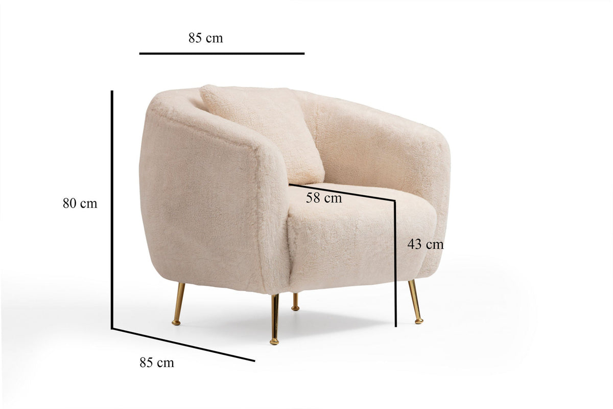 Fotoliu, Istiridye - Beige, Bej