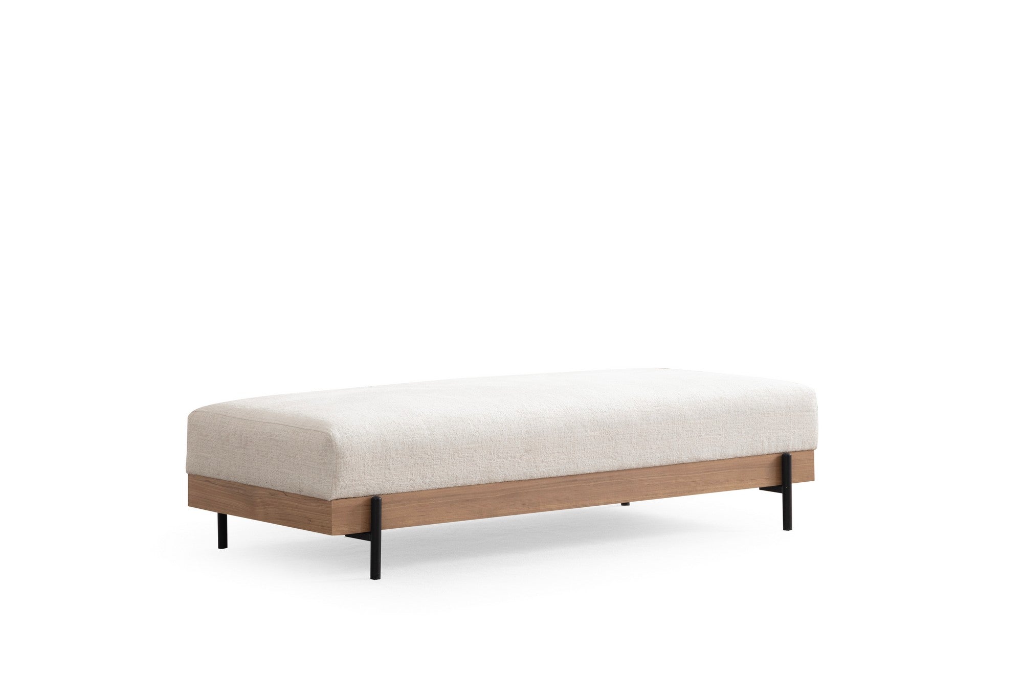 Puf, Eti Oak Pouffe - White, Alb