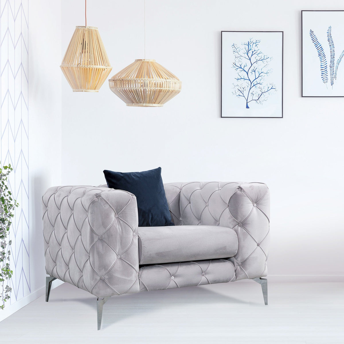 Fotoliu, Como - Light Grey, Gri deschis